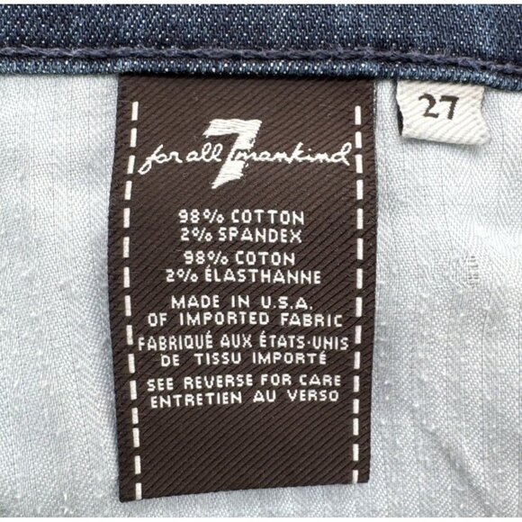 7 For All Mankind Womens Jeans Straight Leg Low Rise Blue Dark Wash Size 27 - Picture 7 of 11